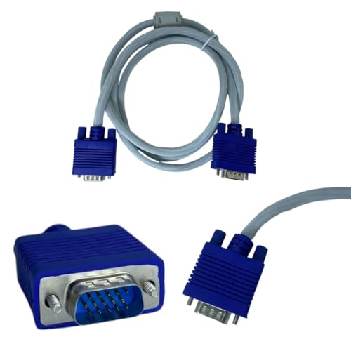 Image of Upix Male to Male VGA Cable 1.3 Meters (4.3 Feet) - Supports PC, Monitor, TV, LCD /LED, Plasma, Projector, TFT