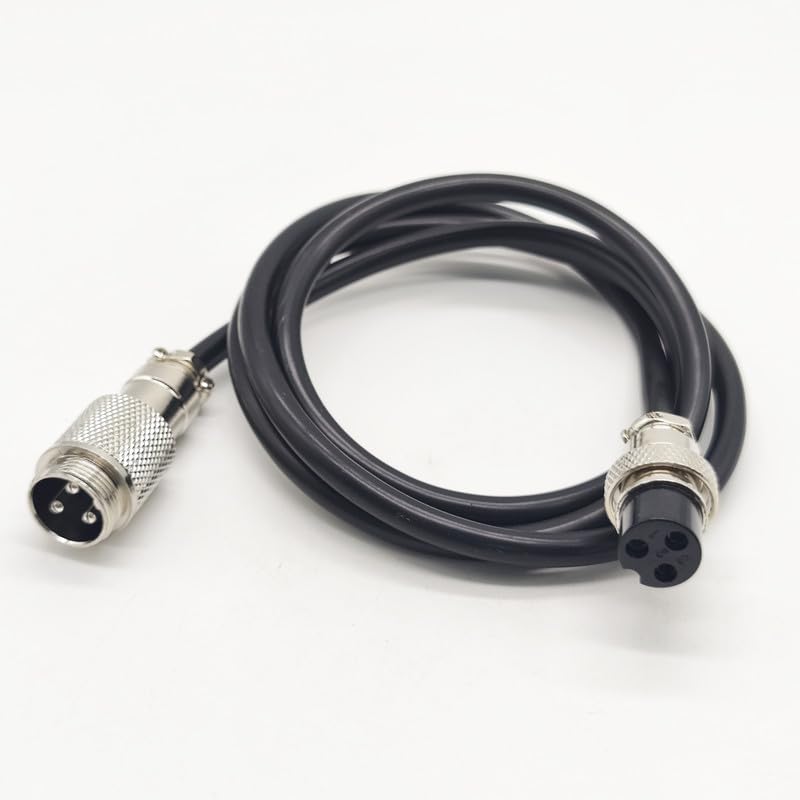 16.4 ft GX20 3 polig Mann zum weiblichen Kopf Luftfahrt Kabel, GX20 3Pins Weiblich zum männlichen Stecker Elektrische Kabel Panel Mount Kreismetall Luftfahrt Adapter Kabel für Schiffe 15AWG (5meter)