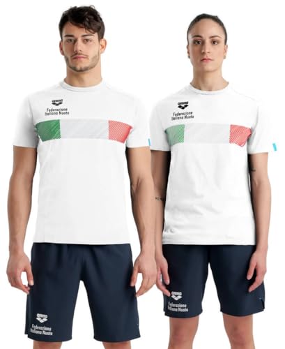 T-shirt Panel ARENA unisexe adulte noir en coton pour le sport