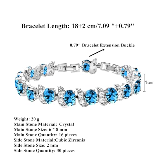 Image of LMXXVJ Fashion Tennis Bracelet Created Emerald White Gold Plated Charm Bracelet Gifts Jewelry for Women