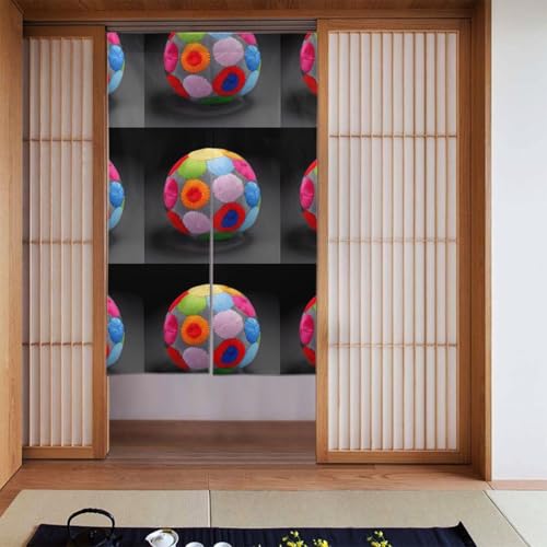 YYHWHJDE Handmade colorful hydrangea Pattern Curtain two Pieces Spliced 34x56in Fabric curtains, room dividers Fabric, Smooth & Not Easily Wrinkled