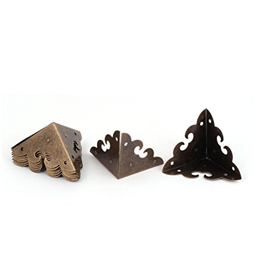 Uxcell a16062000ux0507 Case Box Cabinet Chest Drawer Corner Protector Bronze Tone 8pcs