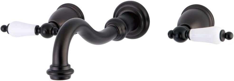 Kingston Brass KS3025PL Restoration Two-Handle 3-Hole Wall Mount Roman Tub Faucet in Oil Rubbed Bronze