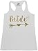 Shop4Ever ..."GOLD"... Bride Gold Heart Arrow Women's Racerback Tank Top Wedding Tank Tops Medium White 0