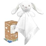 Bunny Baby Security Blanket Loveys for Boys & Girls, 15' Soft Unisex Lovie, Baby Registry Gifts
