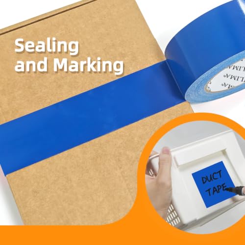 Image of QILIMA 5-Pack Blue Duct Tape, Professional Grade Duct Tape for Photographers, Industrial, Professional Use, 2 Inch X 30 Yards, 5 Rolls Blue
