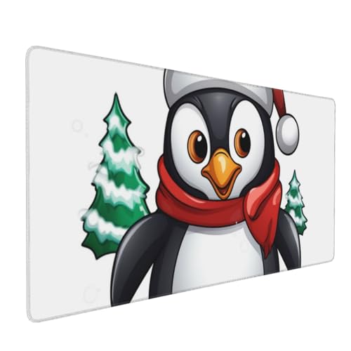 Tapis de souris de jeu pingouin de Noël XXL pour éviter les glissements de clavier