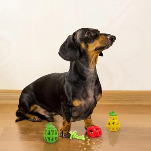 Image of Madhabi Fruit-Shaped Dog Chew Toy for Small & Medium Dogs | Durable Interactive Chew Ball for Aggressive Chewers | Puppy Teething, Training & Fetch Play Toy