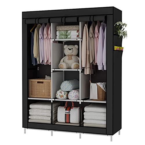 Guarda Roupa Portatil Para Armazenamento de Roupas com Prateleiras Guarda Roupa à Prova de Água e Po