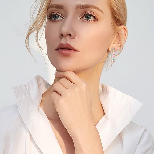 Rhinestone Hoop Earrings for Women Crystal Dangle Hypoallergenic Hoop Earrings Cubic Zirconia Earrings Party Wedding Jewelry Gift2