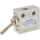 PRO SOURCE Miniature Manual Mechanical Air Valve: Toggle Actuator, 1/8 NPT, 3-Way, 2-Position