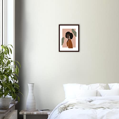 Décoration murale féminine et impression d'art haut de gamme en bois foncé