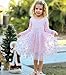 Kimoda Pink Tulle Dress for Girls Toddler Tutu Dresses for 5 Years Old Girls Spring Fall Winter Long Sleeve Dress Size 6