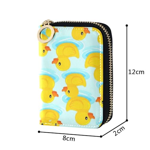 Cute Yellow Ducks Blue Water Women Wallet Zip Around Cute Card Holder RFID Blocking Scan Proof Zipper Card and Cash Holder3