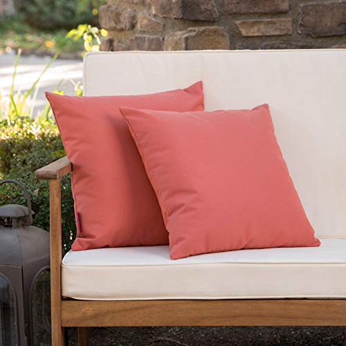 Christopher Knight Home Coronado Outdoor Water Resistant Square Throw Pillows, 2-Pcs Set, Coral #TOP1