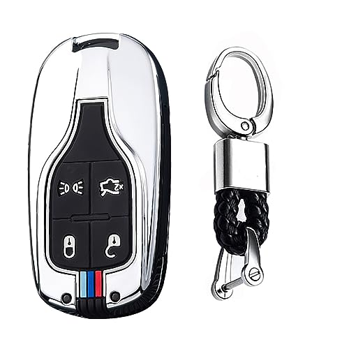 Coque clé Maserati Ghibli en argent élégant pour sublimer votre clé de protection premium