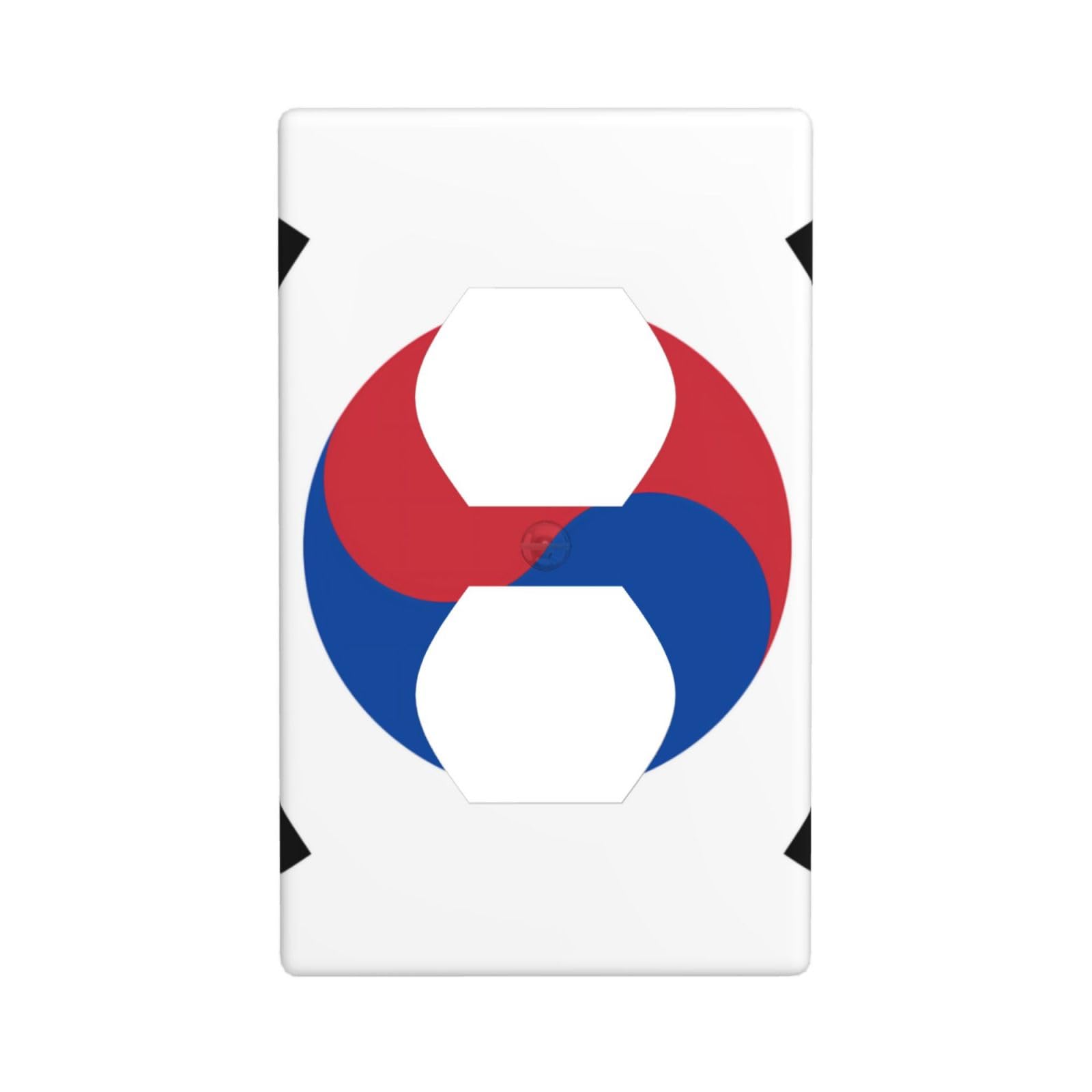 Flag of Republic of Korea Unbreakable Polycarbonate Switch Plate-1 Gang Screwless Wall Plate for Home Office