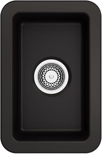 Miniatura 10 de BOCCHI Sotto - Fregadero de barra de doble montaje de arcilla refractaria de 12 pulgadas con colador en negro mate