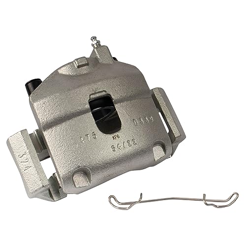 Image of TRQ Front Driver and Passenger Side Brake Caliper Set Caliper Brackets Hardware Compatible with 12-17 Fiat 500 L4 1.4L Naturally Aspirated