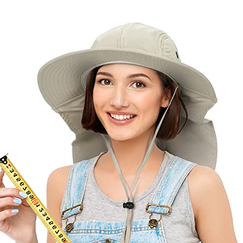 Image of Solaris Sun Hat with Neck Flap, UPF 50 Sun Protection Lightweight Sun Cap for Men Women, Wide Brim Hat for Fishing Hiking