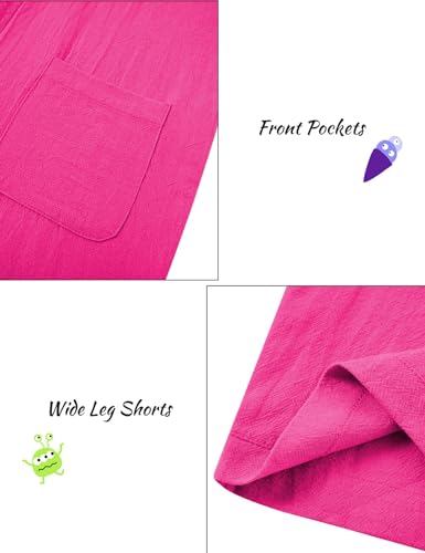Image of Girls Romper Sleeveless Adjustable Tie-Up Strap Short Jumpsuits Summer Clothes with Pocket 5-12 years