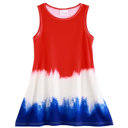 HH Family Girls 4th of July Dress Patriotic American Flag Outfit Kids Clothing