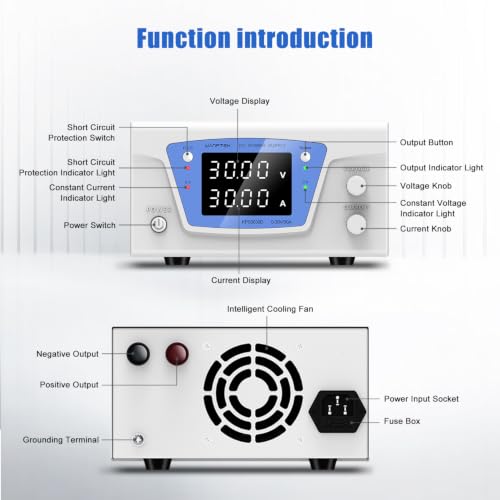 Image of DC Power Supply Variable, 30V 30A 900W Bench Power Supply with Encoder knob, High Power Adjustable Switching Power Supply with OCP Switch, Variable Power Supply with Output Enable /Disable Button