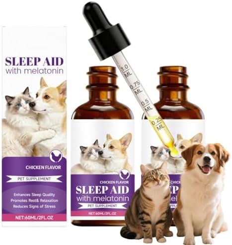 Melatonin for Dogs & Cats – Liquid Melatonin Sleep Aid & Anxiety ...