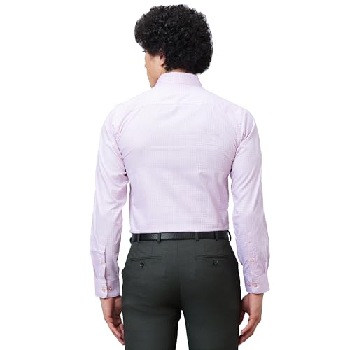Image of Raymond Men's Pure Cotton Structure Pattern Slim Fit Semi Cutaway Collar Full Sleeve Formal Shirt