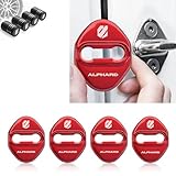 アルファード 車 カー用品 ドアストライカーカバー Alphard アルファード 専用 グッズ 30系 40系 アクセサリー カスタム 内装パーツ, ドアロックカバー 高級鏡面ステンレス製 独創 改良式 4個セット(贈り物: タイヤ バルブキャップ) (レッド, ALPHARD)