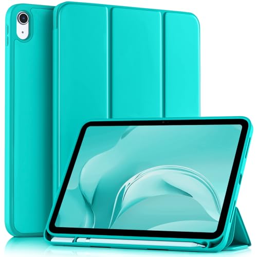 Image of Akkerds Compatible with iPad (A16) 11th Generation Case 11 Inch 2025, for iPad 10th Generation Case 10.9 Inch 2022 with Pencil Holder, Slim Trifold Stand Protective Cover with Soft TPU Back, Teal