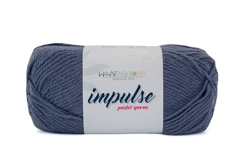Image of Impulse Hand Knitting & Crochet Yarn, Premium Acrylic, 4 : Medium (Anchor Grey) (100gms / 3.5oz / 200mtr / 218yds)
