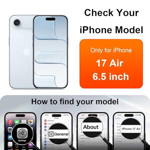 Image of OneFish for iPhone Air Screen Protector 6.5 inch HD Clear Tempered Glass Full Coverage, 9H Hardness Scratch Resistant, Easy Installation, 2 Pack