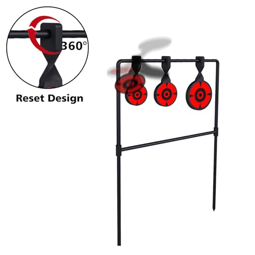 Image of 3 /8'' Thick Metal High Caliber Spinner Target, Heavy Metal Spinner Auto Reset Steel Target for Centerfire Handguns Up to .44 Magnum Outdoor Target Shooting Range