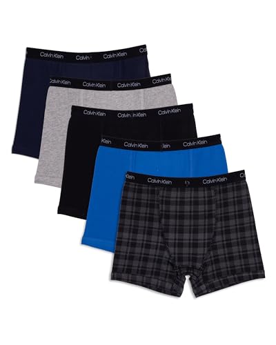 Image of Calvin Klein Kids Boys' Modern Cotton Boxer Brief Underwear 5-Pack