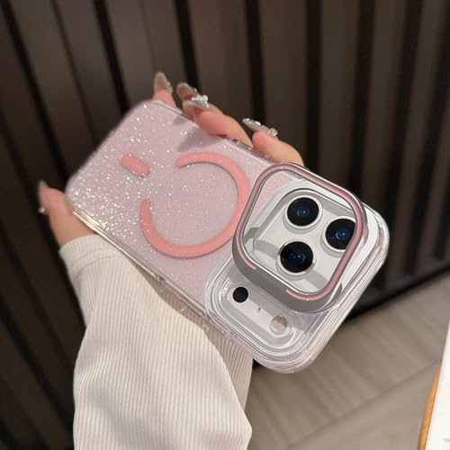 Coque iPhone 17 Pro Max antichoc de luxe transparente et brillante coloris rose