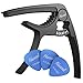 HAVENDI Capo for Guitar + 3 Picks | Easy to use | Multi-Instrument Capo for Acoustic, Classical, Electric Guitar & Ukulele