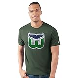 Starter Men's Hartford Whalers Prime Time Distressed T-Shirt (US, Alpha, Large, Regular, Regular, Green)