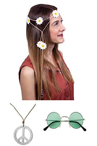Marco Porta Juego de accesorios para disfraz de hippie (verde) Cover