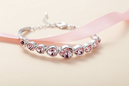 Shining Diva Fashion Platinum Plated Austrian Crystal Stylish Bracelet for Women and Girls