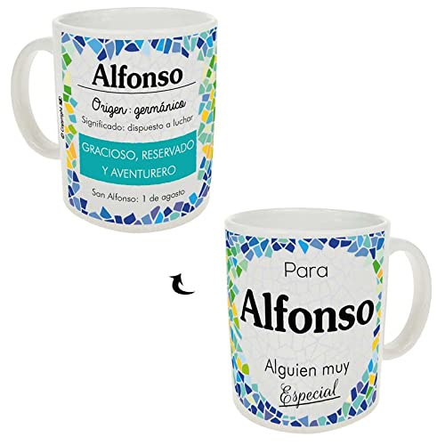 TAZA CON NOMBRE INICIAL-A, TAZA PARA REGALAR, RECUERDOS, TAZA GRANDE (ALFONSO) Cover