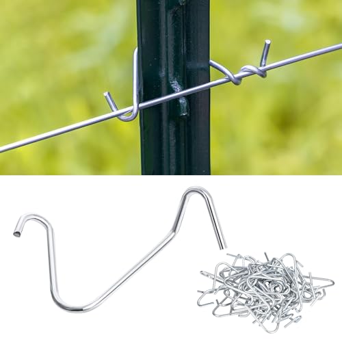 T Post Clips 500 pcs Fence Wire Tensioner Galvanized Steel Fence Clips for Securing Wire Garden Farm Highway Sport Fences