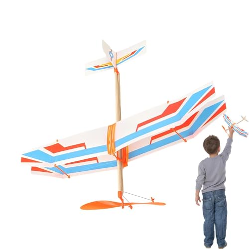 Kit De Avión Planeador - Juguete De Avión Impulsado Por Banda De Goma | Juego Deportivo Para Acampar En El Jardín Al Aire Libre, Actividad Para Niños, Niñas Y Estudiantes, Volante De Espuma Li