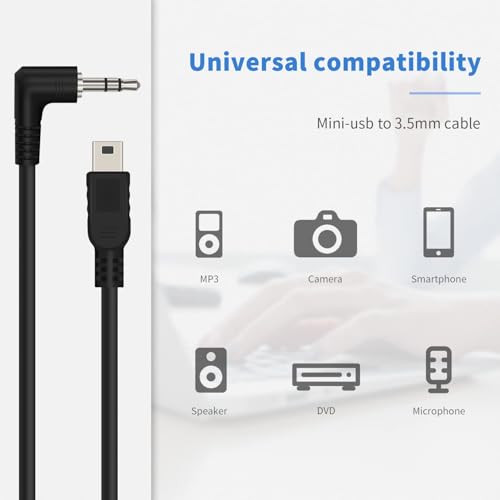 Câble Micro USB mâle vers Jack 3.5 mm mâle à 3 pôles Duttek de 30 cm noir - 3
