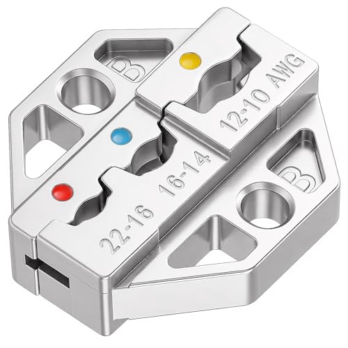 Image of haisstronica Crimping Die for Insulated Nylon Wire Connectors, AWG 22-10 | for 9327, Replacement Die, Chromium-Plated Surface, Color-Size Cavities, Vehicle Wiring