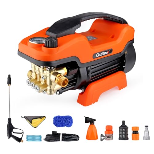 Image of Goldmaxx High Pressure Car Washer Machine 2800 Watts | Soap Dispenser, 10 Meters Outlet Hose and Tap Connector with Accessories for Cleaning Cars, Bike, Home & Garden (Orange)