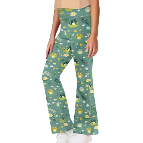 Girl Yoga Flare Legging for Kids Wide Leg Pants Size 5-14 Years Old3