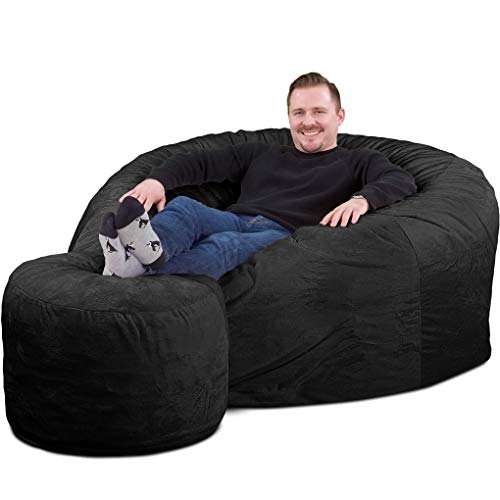 ULTIMATE SACK Bean Bag Chair w/Foot Stool in Multiple Sizes and Colors: Giant