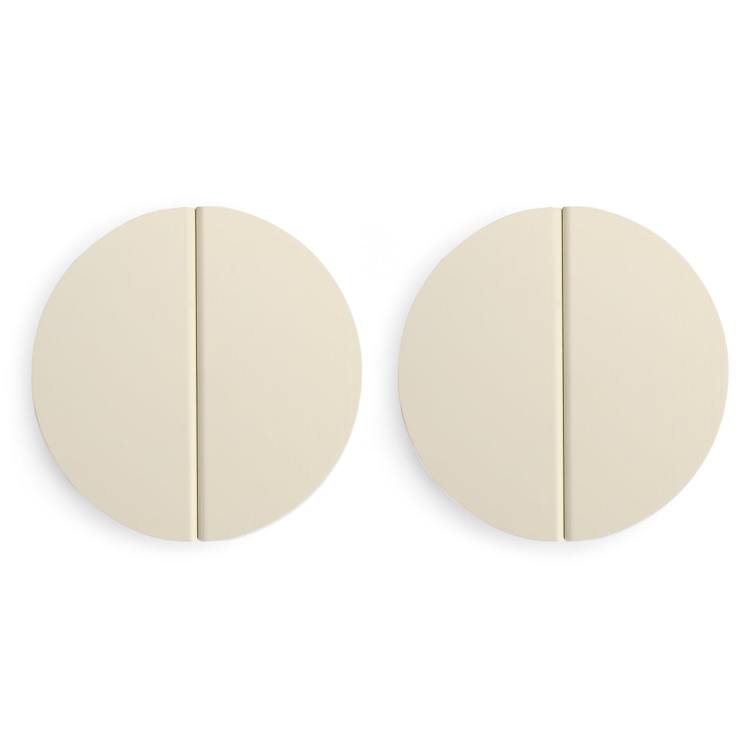 Evionlin Off-White 2-1/2 inch Drawer Pulls,4 pcs(2 Pairs) Half Moon Cabinet Pull Handles Semicircle Knobs with Screws for Kitchen Cupboard Bedroom