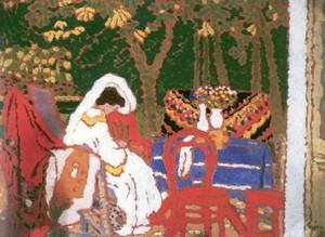 Peinture à l'huile In The Garden 1909 József Rippl-Rónai reproduction d'art sur toile 20x24 pouces